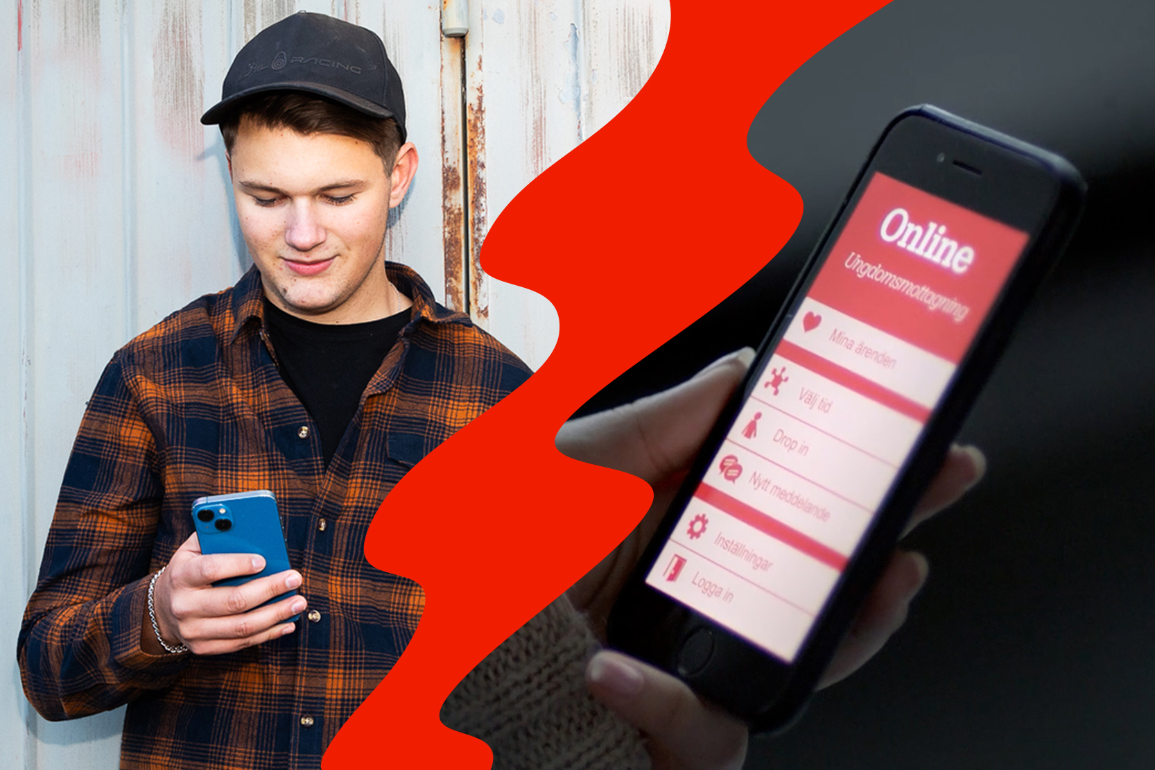 En person kontaktar en ungdomsmottagning på mobilen.